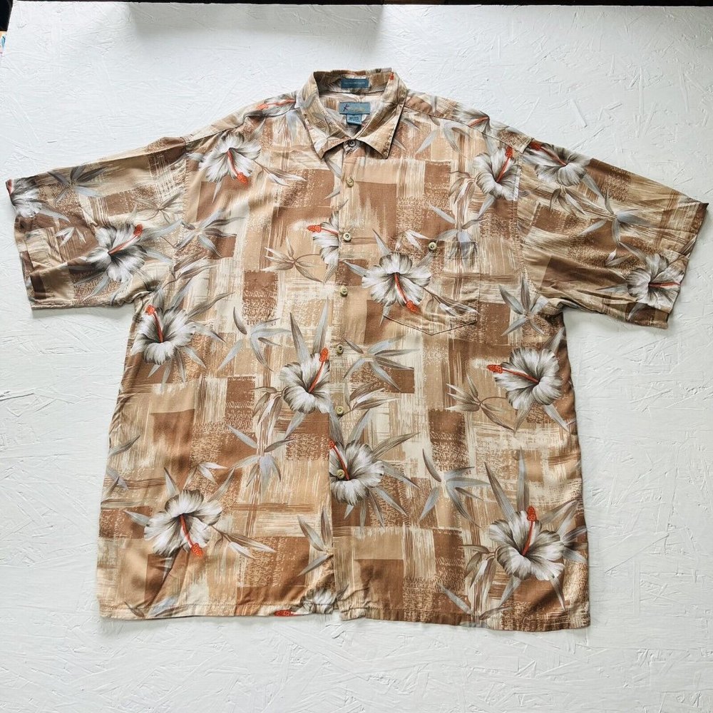Kaylua Bay Resort Wear Shirt Mens XL Hawaiian Tropical Short Sleeve Button Up